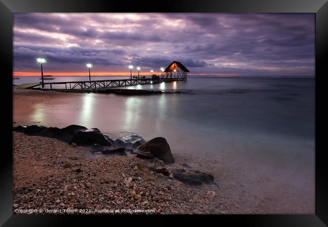 Twilight, Pointe Aux Piments, Mauritius Framed Print by Geraint Tellem ARPS