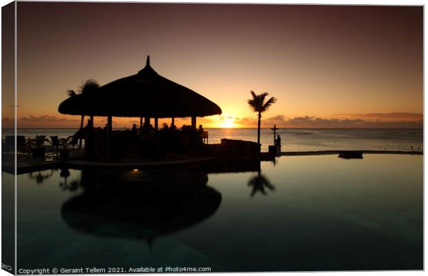 Sunset from Le Meridien Ile Maurice, Pointe Aux Piments, Mauritius Canvas Print by Geraint Tellem ARPS