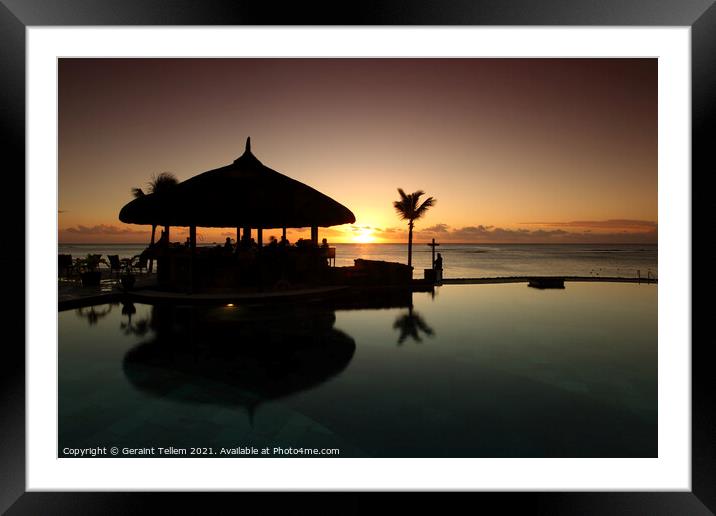 Sunset from Le Meridien Ile Maurice, Pointe Aux Piments, Mauritius Framed Mounted Print by Geraint Tellem ARPS