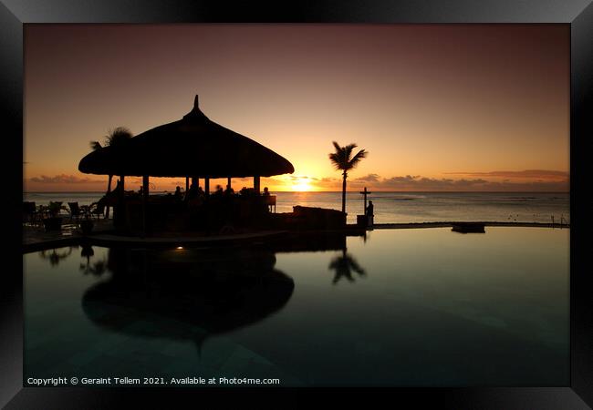 Sunset from Le Meridien Ile Maurice, Pointe Aux Piments, Mauritius Framed Print by Geraint Tellem ARPS