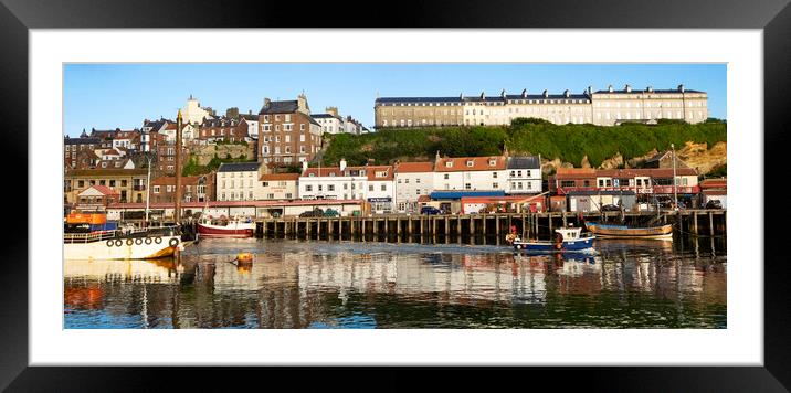 Whitby fishing boats by west side quay Framed Mounted Print by Jeanette Teare