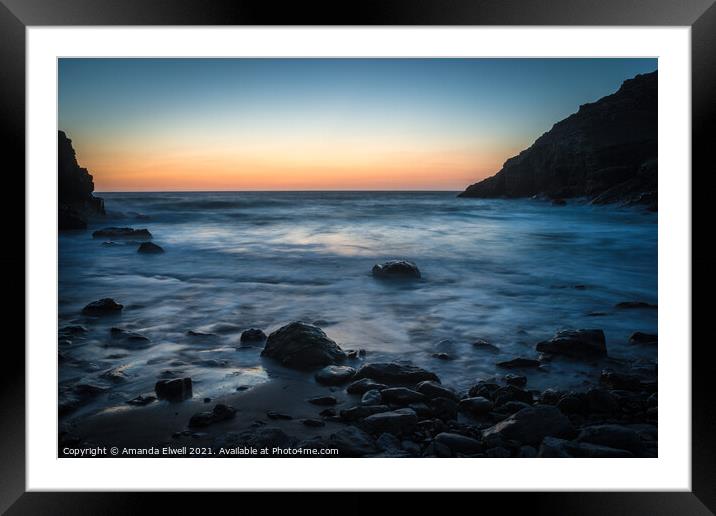 Slow Water At Sunset Framed Mounted Print by Amanda Elwell