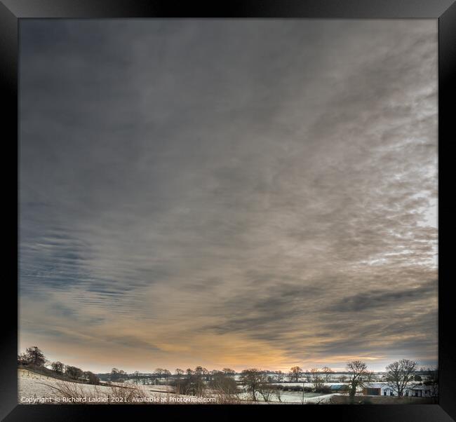 Dramatic Winter Sky over Hutton Magna, Teesdale Framed Print by Richard Laidler