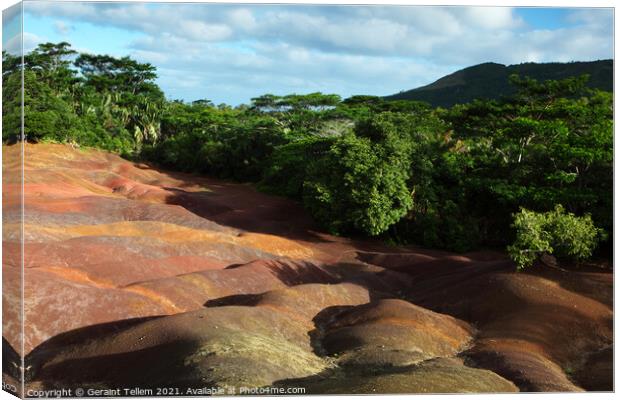 Chamarel Coloured Earth, (Terres de Couleurs de Chamarel), Mauritius Canvas Print by Geraint Tellem ARPS