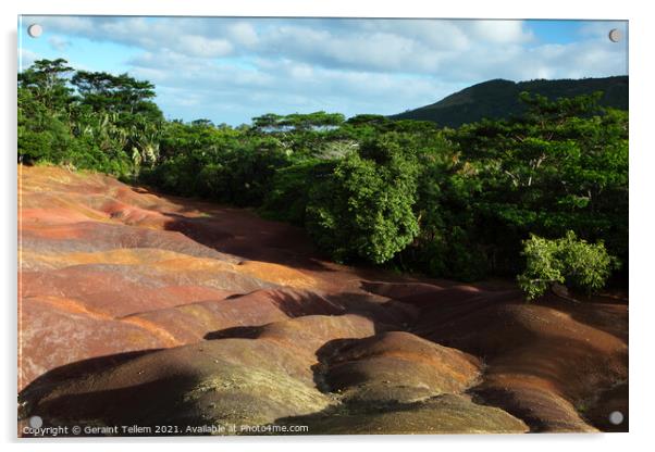 Chamarel Coloured Earth, (Terres de Couleurs de Chamarel), Mauritius Acrylic by Geraint Tellem ARPS