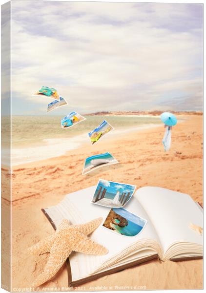 Summer Vacation Postcards Canvas Print by Amanda Elwell