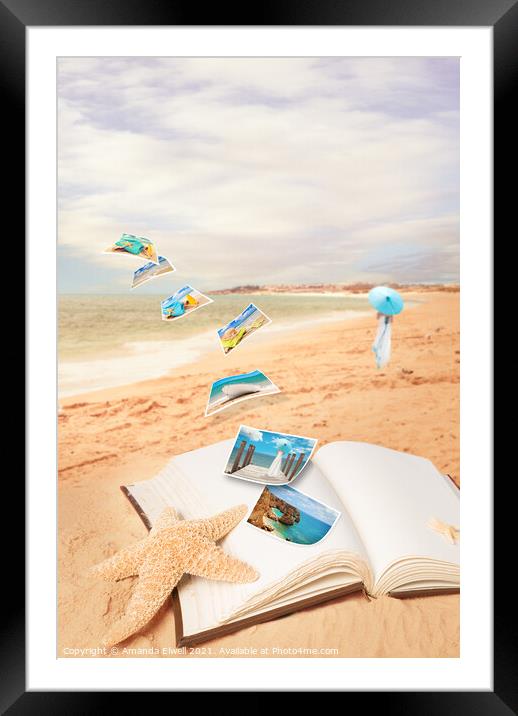 Summer Vacation Postcards Framed Mounted Print by Amanda Elwell