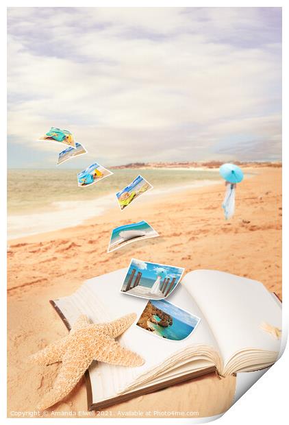 Summer Vacation Postcards Print by Amanda Elwell