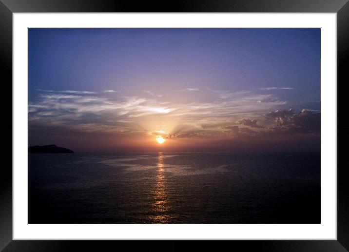 Mediterranean sunset. Off the island of Capri, Italy Framed Mounted Print by Peter Bolton