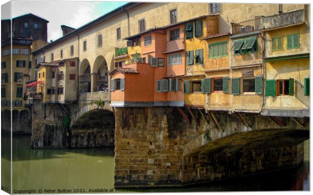 Ponte Vecchio, Florence, Italy Canvas Print by Peter Bolton