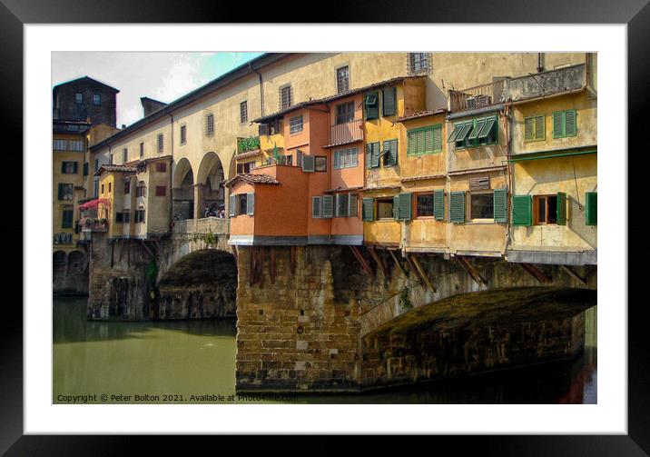 Ponte Vecchio, Florence, Italy Framed Mounted Print by Peter Bolton