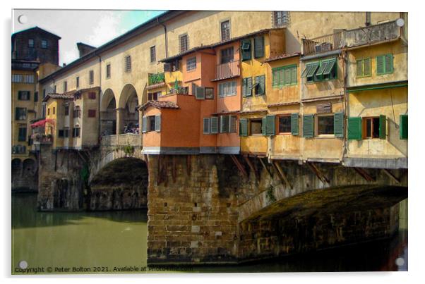 Ponte Vecchio, Florence, Italy Acrylic by Peter Bolton