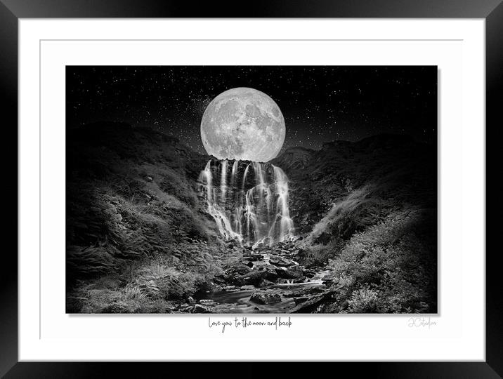 Love you  to the moon and back in monochrome Framed Mounted Print by JC studios LRPS ARPS