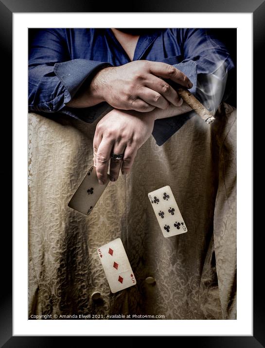 Gambling Man Framed Mounted Print by Amanda Elwell