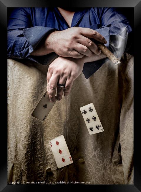 Gambling Man Framed Print by Amanda Elwell