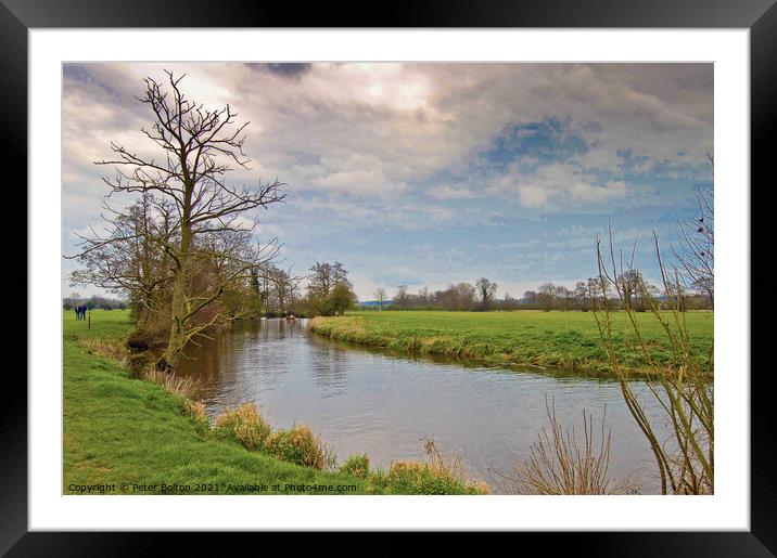 River Stour, 'Constable country', Dedham, Essex, UK. Framed Mounted Print by Peter Bolton