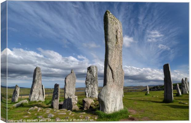 Mystical Megaliths of Callanish, Lewis. Canvas Print by Barbara Jones