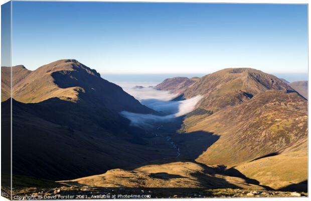Ennerdale from Green Gable, Lake District, Cumbria, UK Canvas Print by David Forster