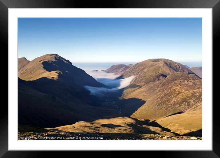 Ennerdale from Green Gable, Lake District, Cumbria, UK Framed Mounted Print by David Forster