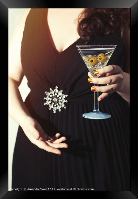 Drinking Cocktails Framed Print by Amanda Elwell