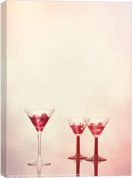 Cocktails At The Bar Canvas Print by Amanda Elwell
