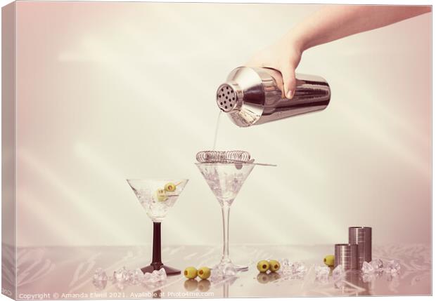 Pouring A Martini Canvas Print by Amanda Elwell