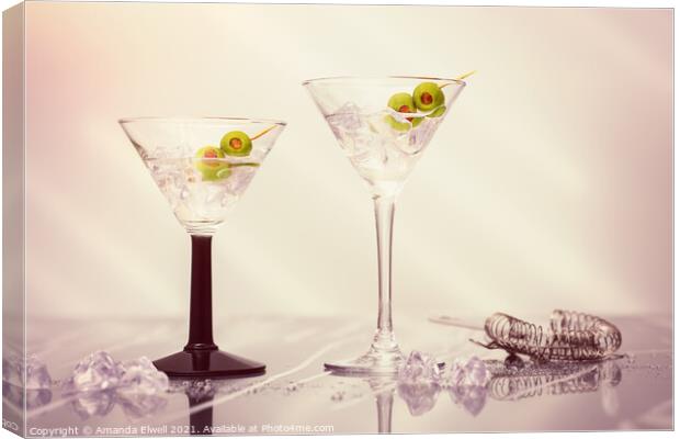 Close Up Of Martini Cocktails Canvas Print by Amanda Elwell