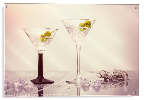 Close Up Of Martini Cocktails Acrylic by Amanda Elwell
