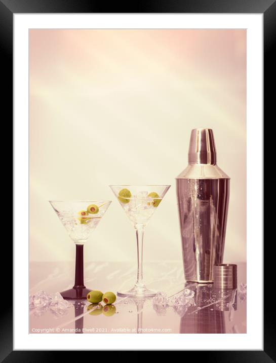 Chilled Martinis Framed Mounted Print by Amanda Elwell