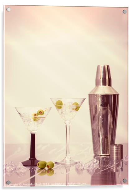 Chilled Martinis Acrylic by Amanda Elwell