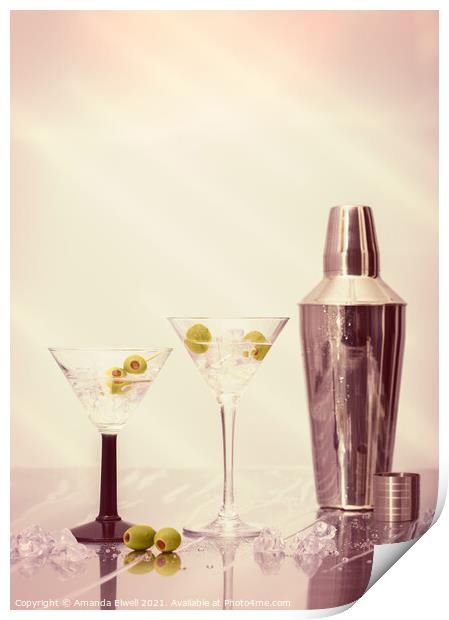 Chilled Martinis Print by Amanda Elwell