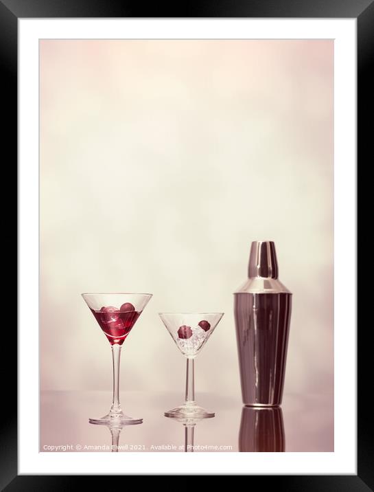 Cocktails At The Bar Framed Mounted Print by Amanda Elwell