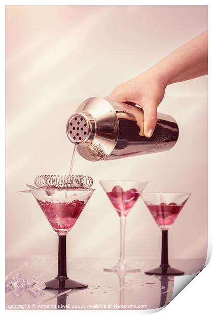 Pouring Cocktails Print by Amanda Elwell