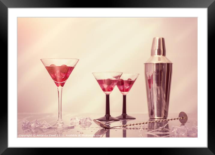 Mixing Cocktails Framed Mounted Print by Amanda Elwell