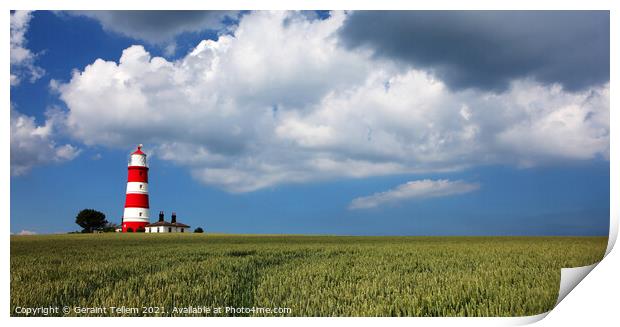 Happisburgh Lighthouse, Norfolk, UK Print by Geraint Tellem ARPS