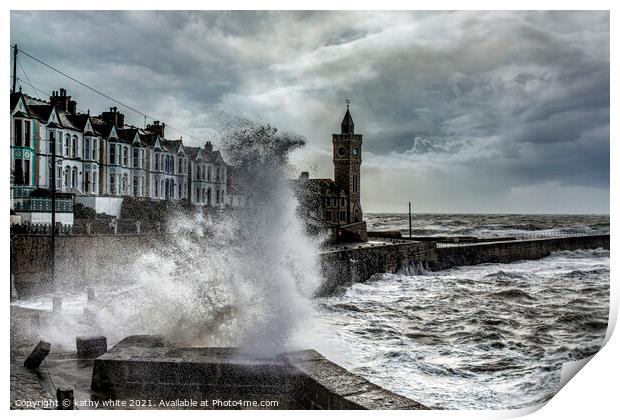 Porthleven harbour Cornwall,Porthleven Harbour sto Print by kathy white