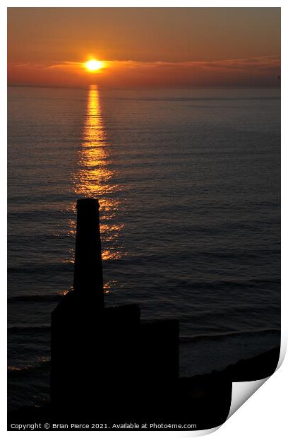 Sunset at Wheal Coates Print by Brian Pierce