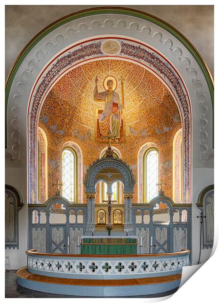 Brakne Hoby Church Interior Altar Print by Antony McAulay