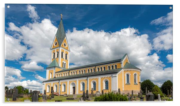 Brakne Hoby Church Side View Editorial Acrylic by Antony McAulay