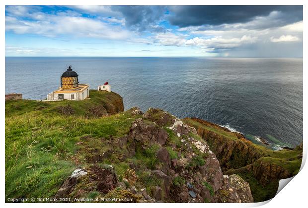 St Abbs Lighthouse Print by Jim Monk