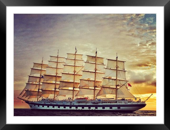 Masted Sailing Ship Framed Mounted Print by Scott Anderson