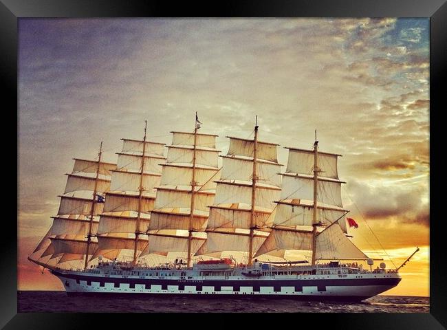 Masted Sailing Ship Framed Print by Scott Anderson