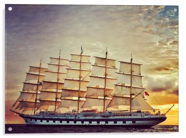 Masted Sailing Ship Acrylic by Scott Anderson