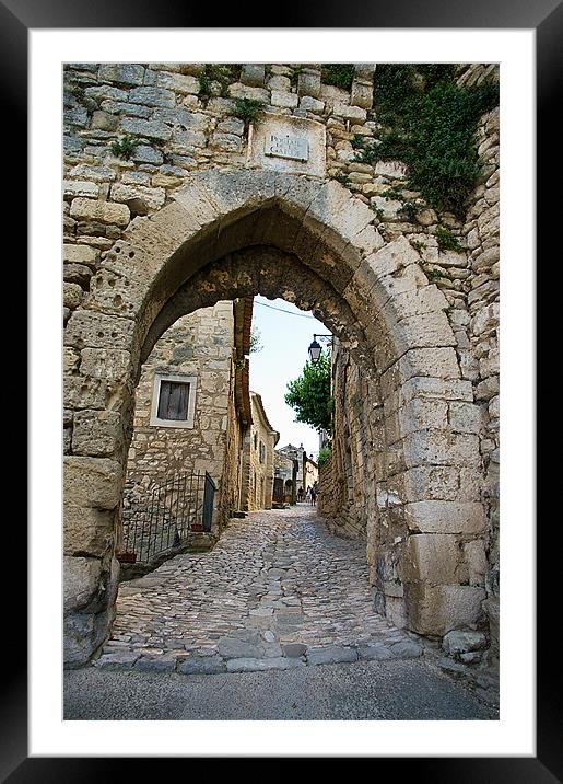 The Guard Gate, Lacoste, France Framed Mounted Print by Jacqi Elmslie