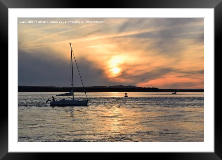 Poole Harbour Sunset Framed Mounted Print by Gillian Thomas