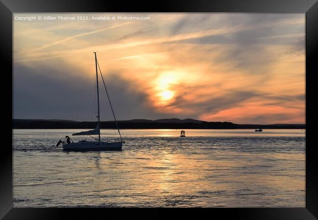 Poole Harbour Sunset Framed Print by Gillian Thomas