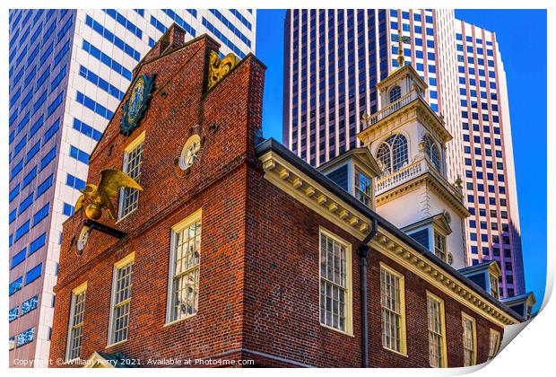 Faneuil Meeting Hall Freedom Trail Boston Massachusetts Print by William Perry