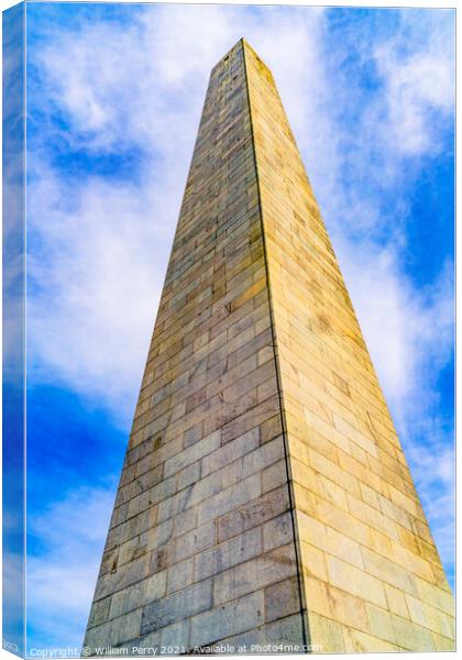 Bunker Hill Monument Boston Massachusetts Canvas Print by William Perry