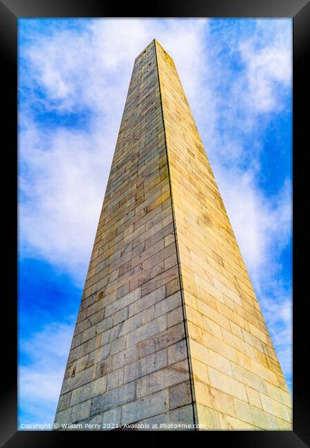 Bunker Hill Monument Boston Massachusetts Framed Print by William Perry