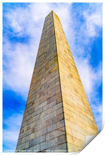 Bunker Hill Monument Boston Massachusetts Print by William Perry